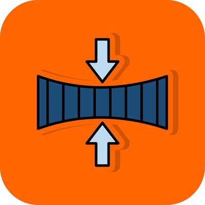 Elasticity Filled Orange background Icon