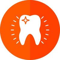 Tooth Glyph Red Circle Icon vector