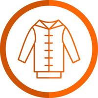 Pull Over Line Orange Circle Icon vector