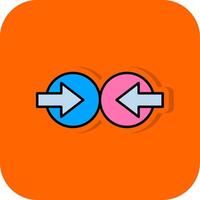 Collision Filled Orange background Icon vector