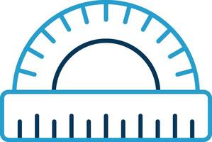 Protractor Line Blue Two Color Icon vector