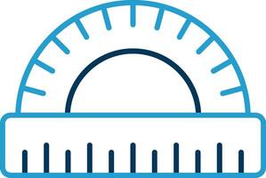 Protractor Line Blue Two Color Icon vector