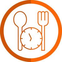 Fasting Line Orange Circle Icon vector