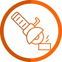 Grinder Line Orange Circle Icon vector