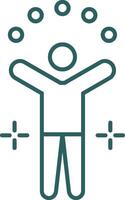 Juggling Ball Line Gradient Round Corner Icon vector