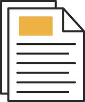 Document Skined Filled Icon vector