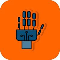 Robotics hand Filled Orange background Icon vector