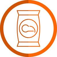Crisps Line Orange Circle Icon vector