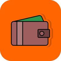 billetera lleno naranja antecedentes icono vector