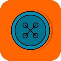 Cloth Button Filled Orange background Icon vector