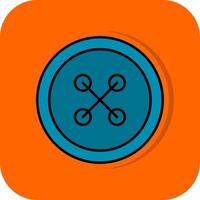 Cloth Button Filled Orange background Icon vector