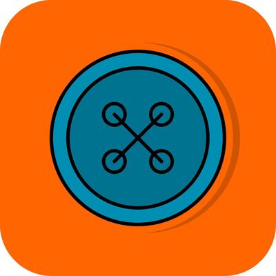 Cloth Button Filled Orange background Icon
