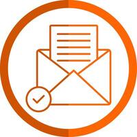 Open Email Line Orange Circle Icon vector