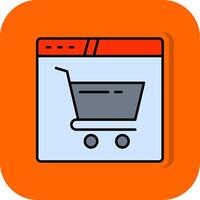 en línea Tienda lleno naranja antecedentes icono vector