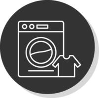 Laundry Line Grey Circle Icon vector