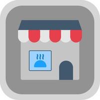 Grocery Store Flat Round Corner Icon vector