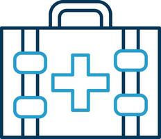 First Aid Kit Line Blue Two Color Icon vector