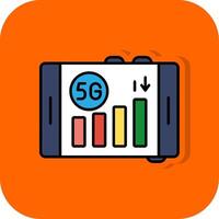 Signal Filled Orange background Icon vector