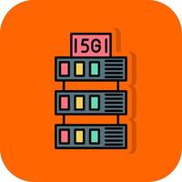 Server Filled Orange background Icon vector