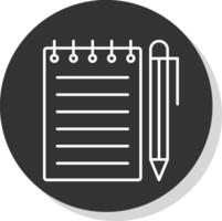 Notebook Line Grey Circle Icon vector
