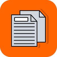 File Filled Orange background Icon vector