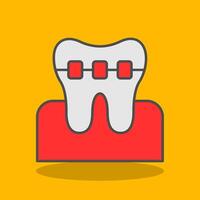 Braces Filled Shadow Icon vector