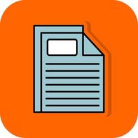 File Filled Orange background Icon vector