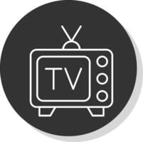 Tv Line Grey Circle Icon vector