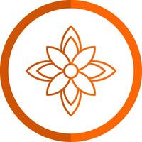 Poinsettia Line Orange Circle Icon vector