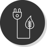 Bio Energy Line Grey Circle Icon vector