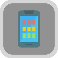 Mobile Flat Round Corner Icon vector