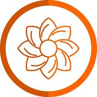 Floral Design Line Orange Circle Icon vector