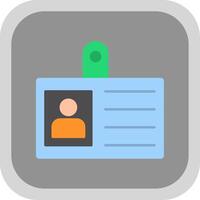 Id Card Flat Round Corner Icon vector