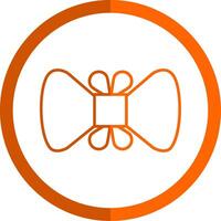 Bowtie Line Orange Circle Icon vector