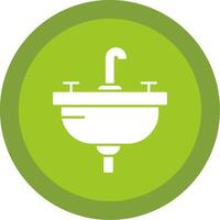 Washbasin Glyph Multi Circle Icon vector