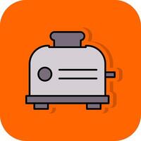 Toaster Filled Orange background Icon vector