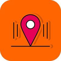 Location Filled Orange background Icon vector