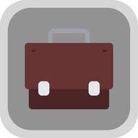 Briefcase Flat Round Corner Icon vector