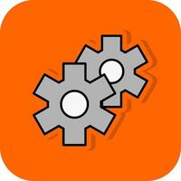 Setting Filled Orange background Icon vector