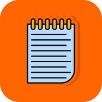 Note Filled Orange background Icon vector