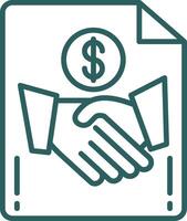 Handshake Line Gradient Round Corner Icon vector
