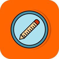 Pencil Filled Orange background Icon vector