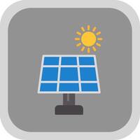 Solar Panel Flat Round Corner Icon vector