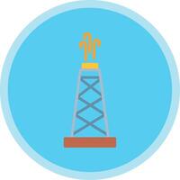 Oil Field Flat Multi Circle Icon vector