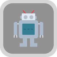 Robot Flat Round Corner Icon vector