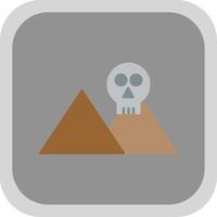 Skull Island Flat Round Corner Icon vector