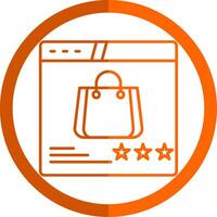 Shop Line Orange Circle Icon vector