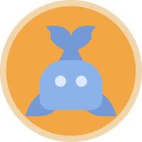 Whale Flat Multi Circle Icon vector