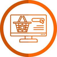 Order Line Orange Circle Icon vector