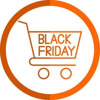 Black Friday Line Orange Circle Icon vector